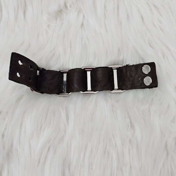 Giving Bracelet Soft Leather Buckle Slide Brown Wide Cuff Bracelet - Picture 5 of 8